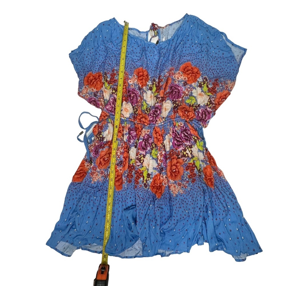 NWOT Free People Botanical Borders Mini Dress Blue small - Picture 7 of 13